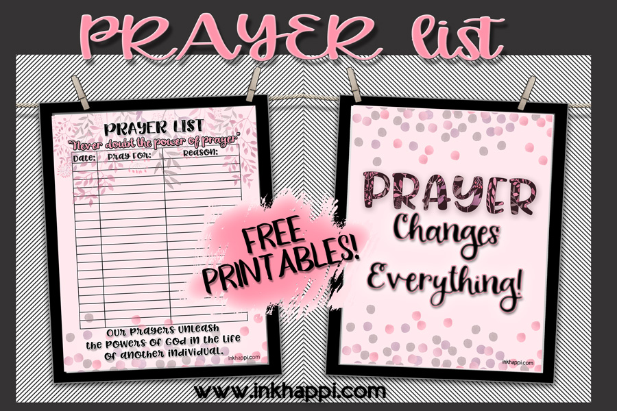 Free Printable Prayer List! Never doubt the power of prayer…
