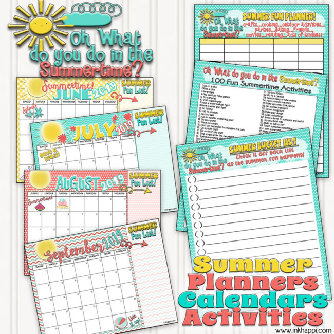 Summer Planning Calendars, Bucket List and Ideas! - inkhappi