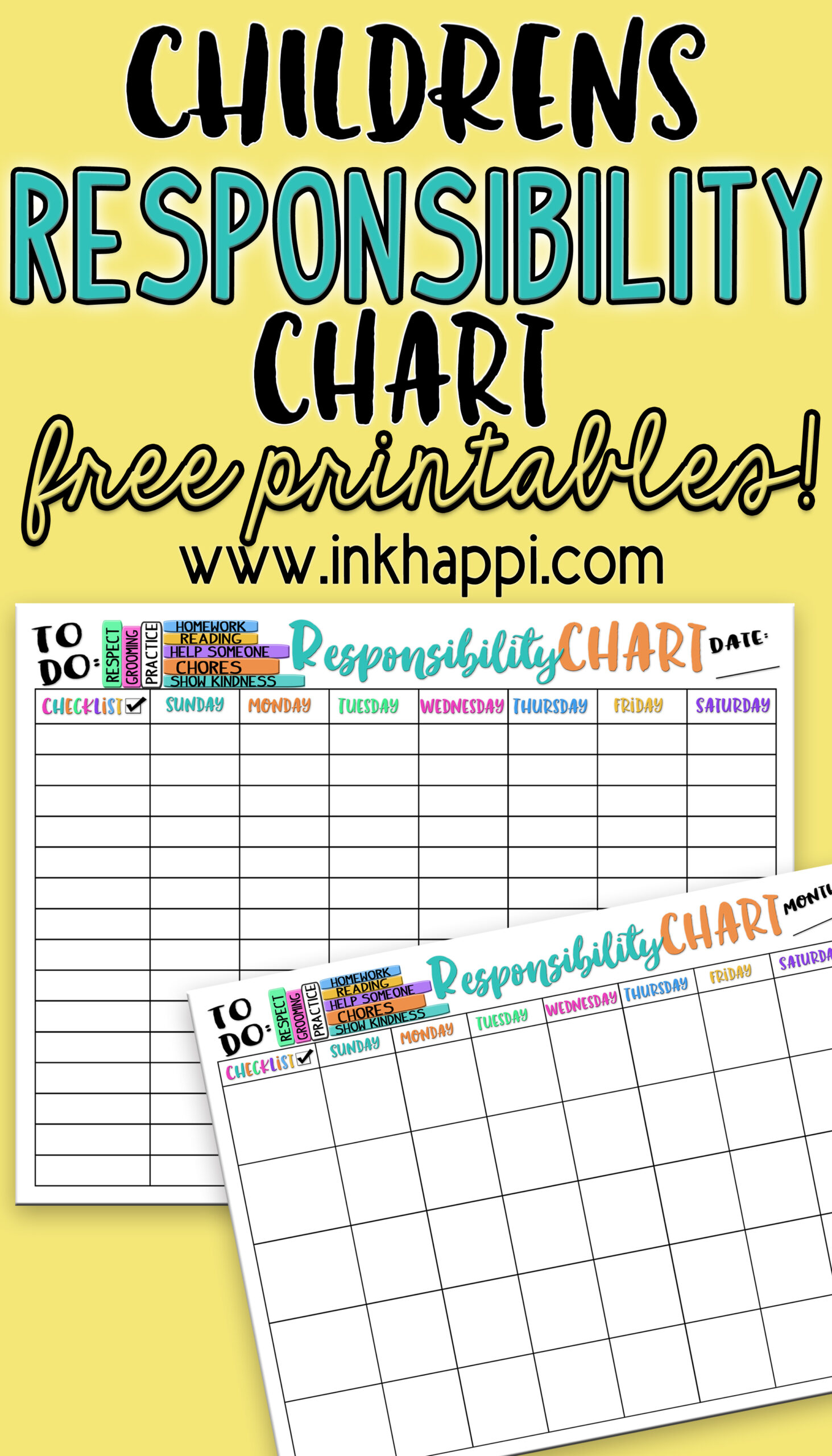 Childrens Responsibility Charts Free Printables inkhappi