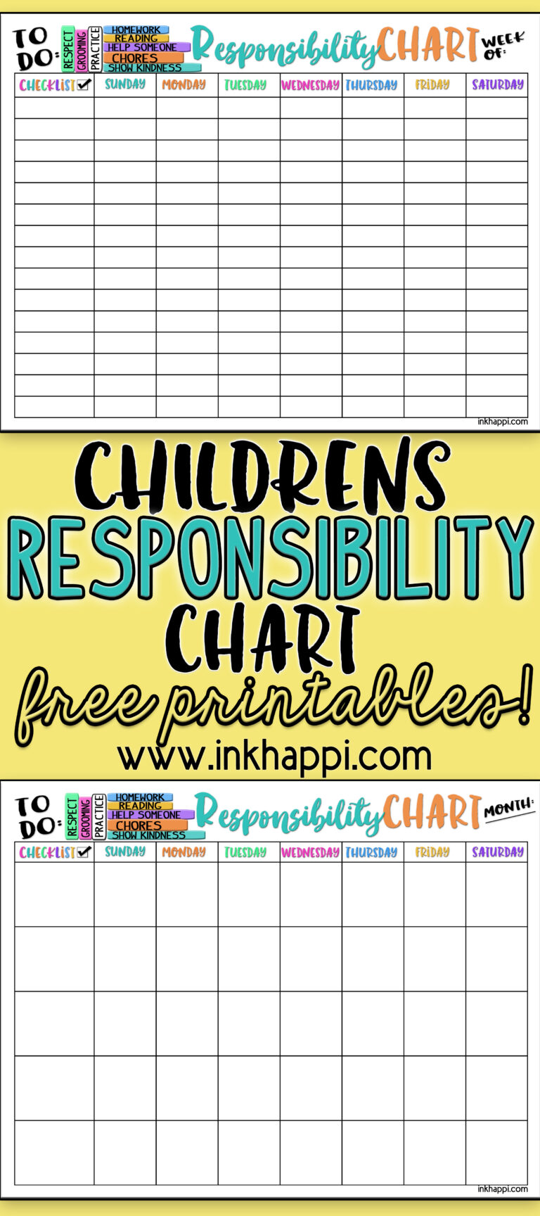 Childrens Responsibility Charts Free Printables Inkhappi