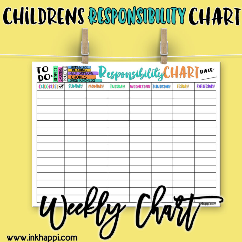 Childrens Responsibility Charts. Free Printables! inkhappi