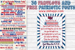38 of the best free patriotic fonts with download links at inkhappi.com along with a free printable to go with it. #freefonts #patriotic