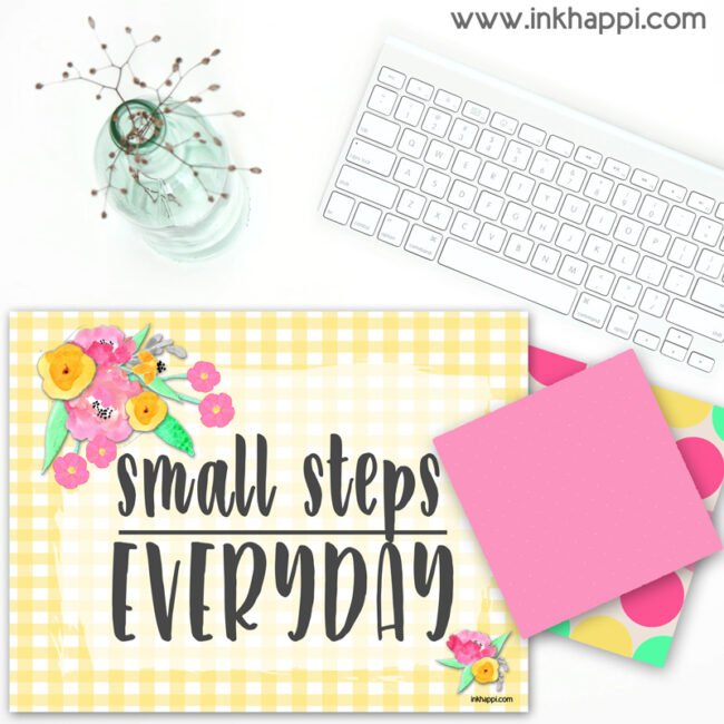 June 2019 Calendar and a motivational thought about "Small Steps Everyday"! #freeprintables #calendar #motivation #quotes