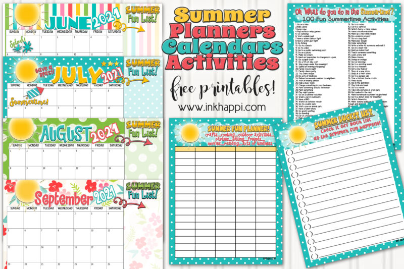 Summer Planning Calendars, Bucket List and Ideas! - inkhappi