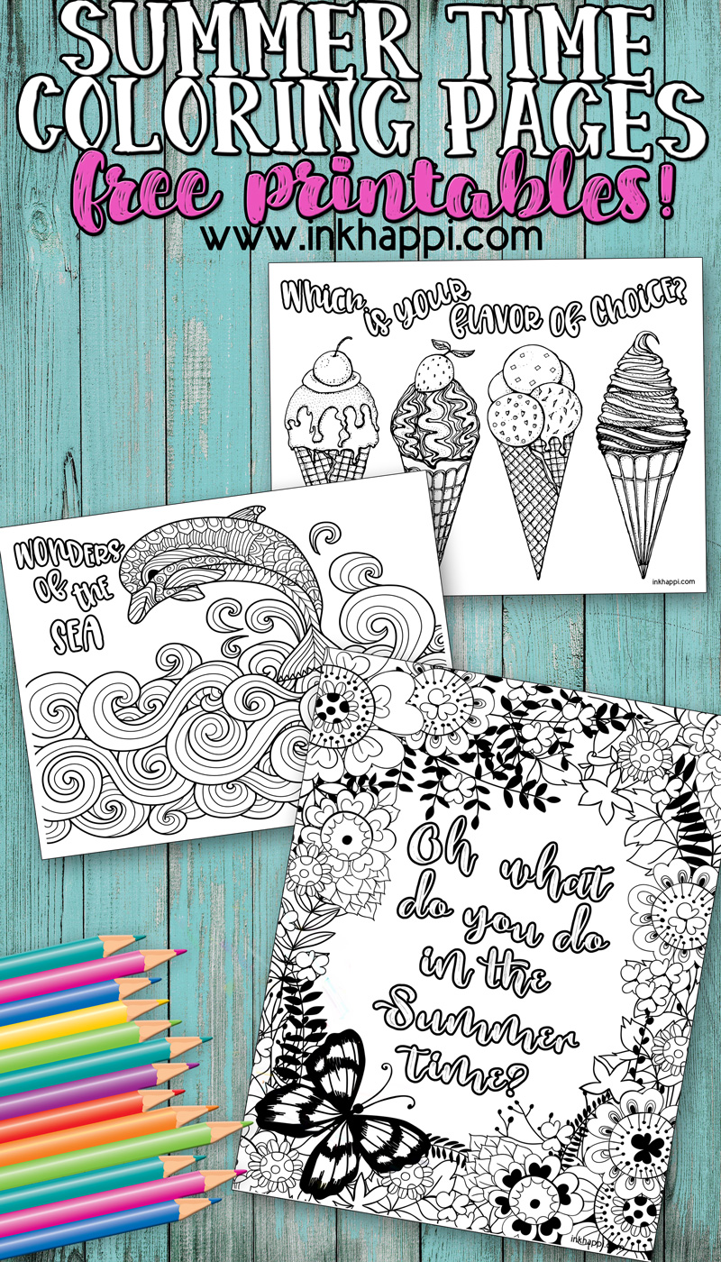 Summertime Coloring Pages to help beat summer boredom! - inkhappi