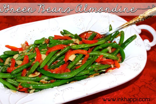 Green Beans Almondine. Flavorful and delicious vegetable dish that will particularly please the men in the house!