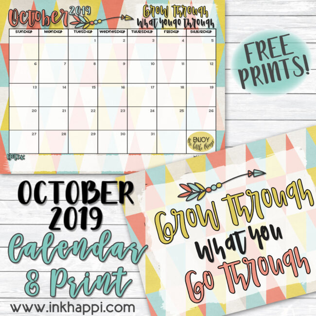 October 2019 calendar and motivational print #freeprintables #calendar #motivationalthought