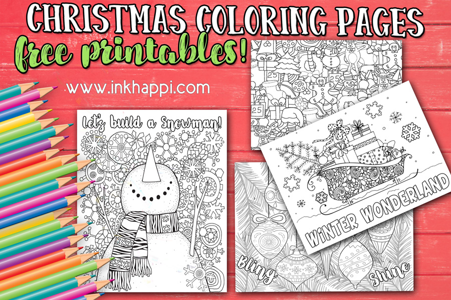 Christmas coloring pages from inkhappi #freeprintables #coloringpages