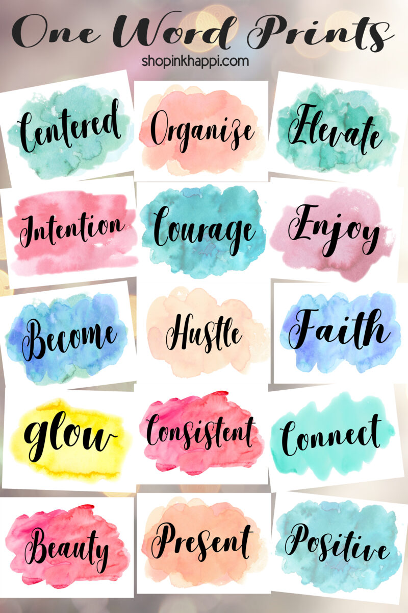 One Word Ideas and Over 70 One Word Motivational Prints inkhappi