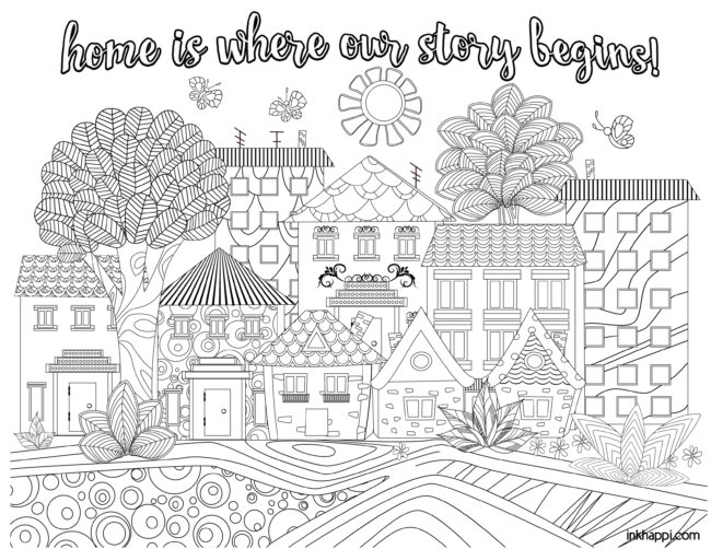 Home is where our story begins.#freeprintable #coloringpages