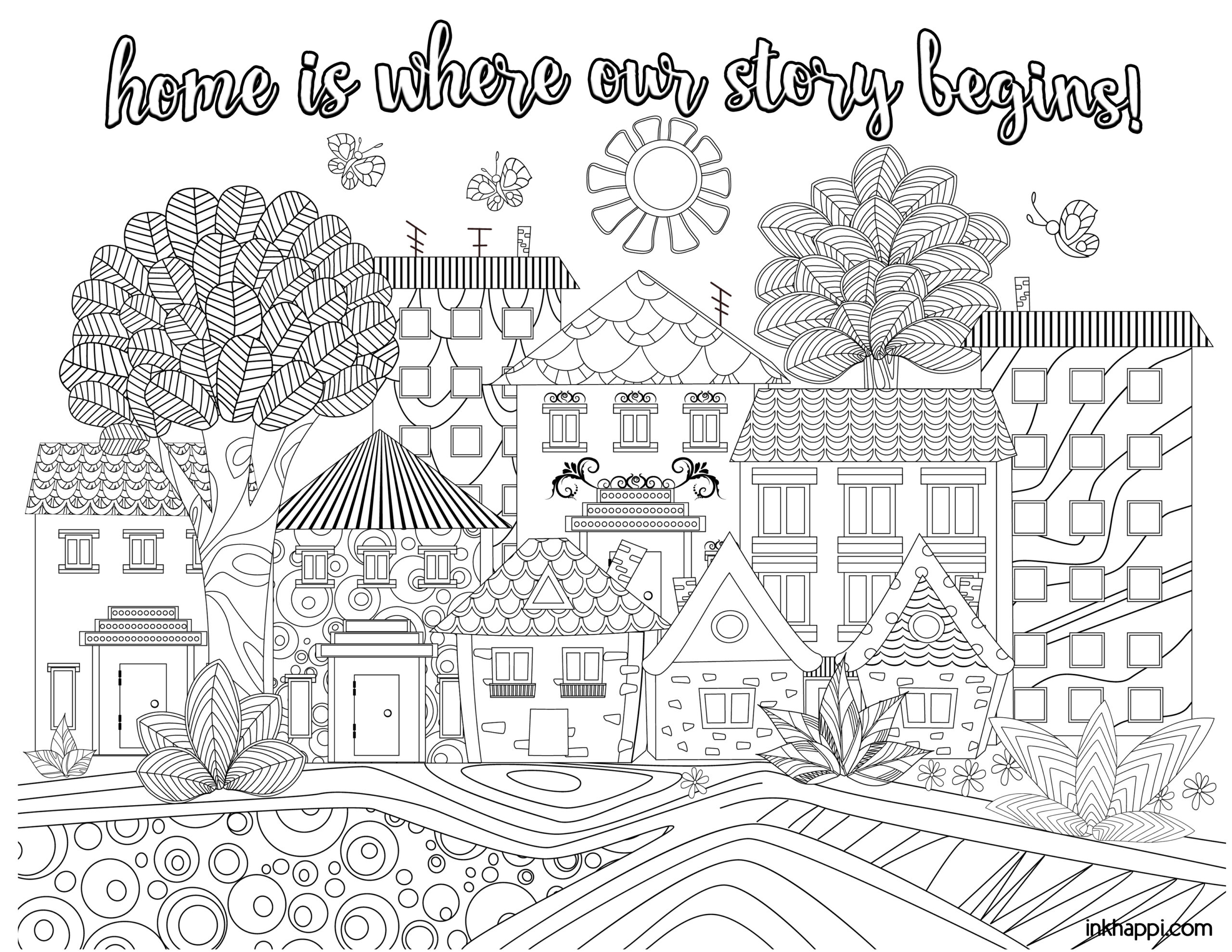 Home & Family Coloring Pages. Relax and Enjoy! - inkhappi
