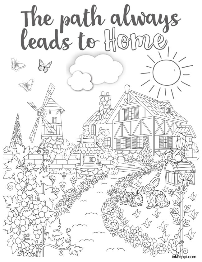 Every path leads to home. Home & Family coloring page  #freeprintable #coloringpages