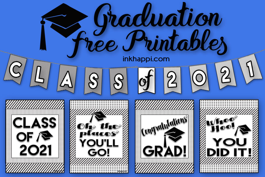 Graduation Printables to help celebrate the special occasion. Banners and posters included. #graduation #freeprintables #banner