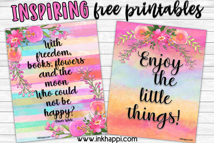 Inspiring quotes on a pretty background with watercolor flowers. #freeprintables #quotes #inspiration
