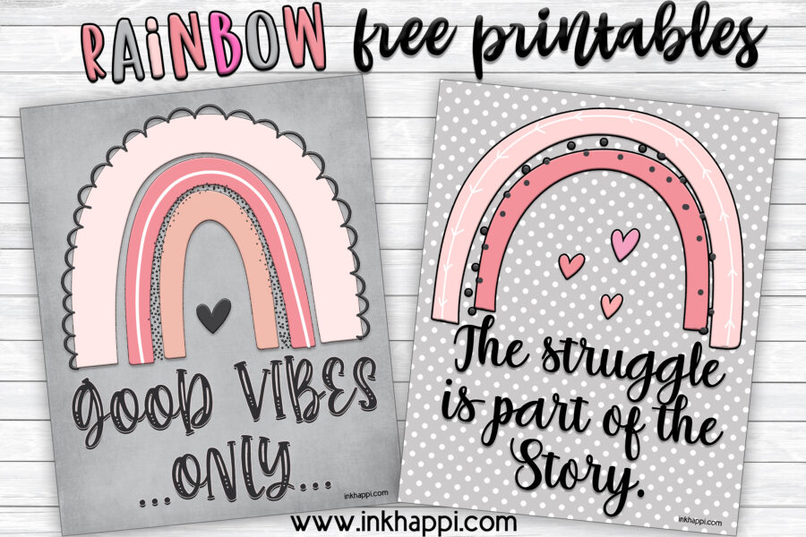 Rainbow free printables of encouragement #freeprintable #rainbowart #encouraging