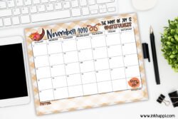 November 2020 Calendar and a thought about Gratitude! - inkhappi