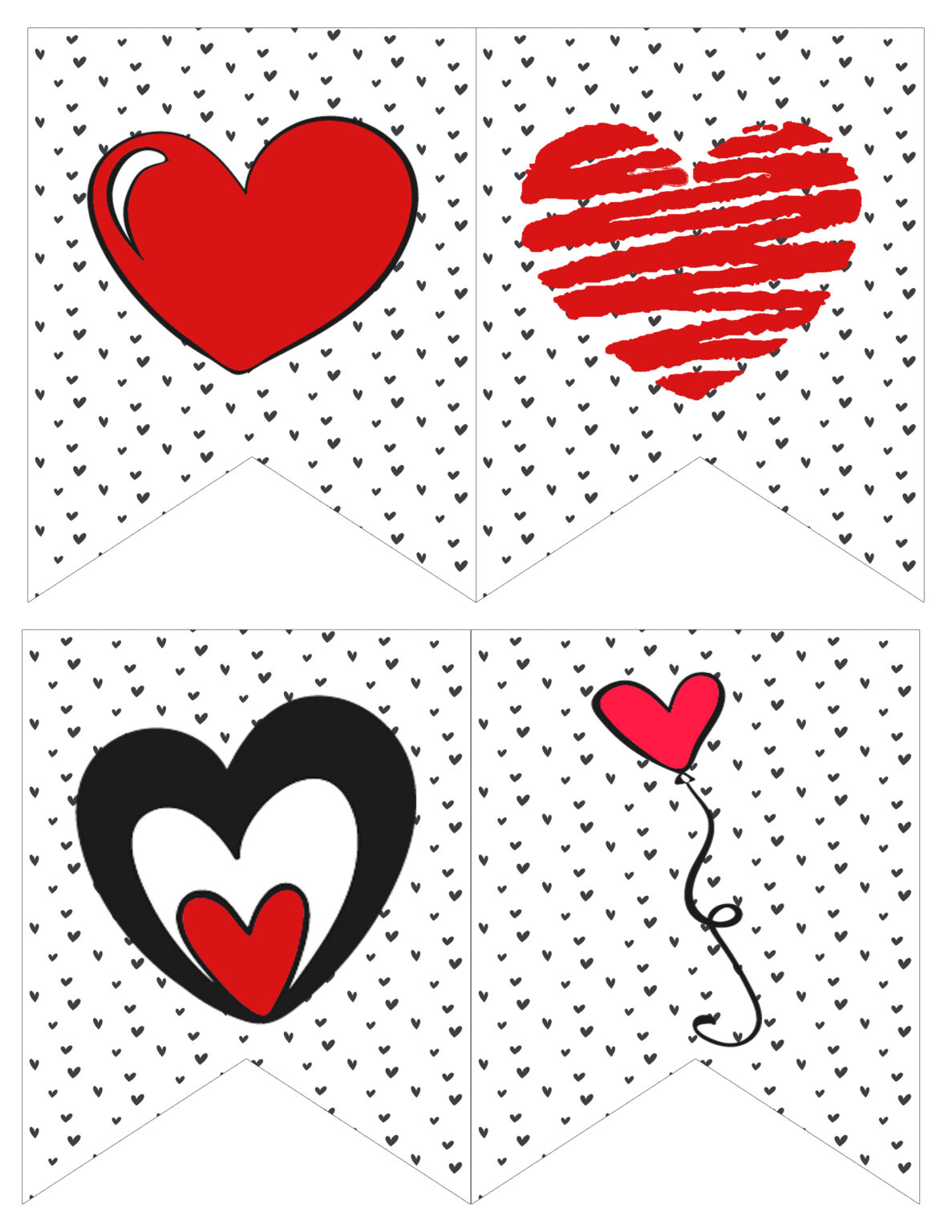 Heart Banner free printables to print and share the love! inkhappi