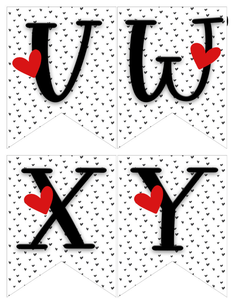 Heart Banner free printables to print and share the love! - inkhappi