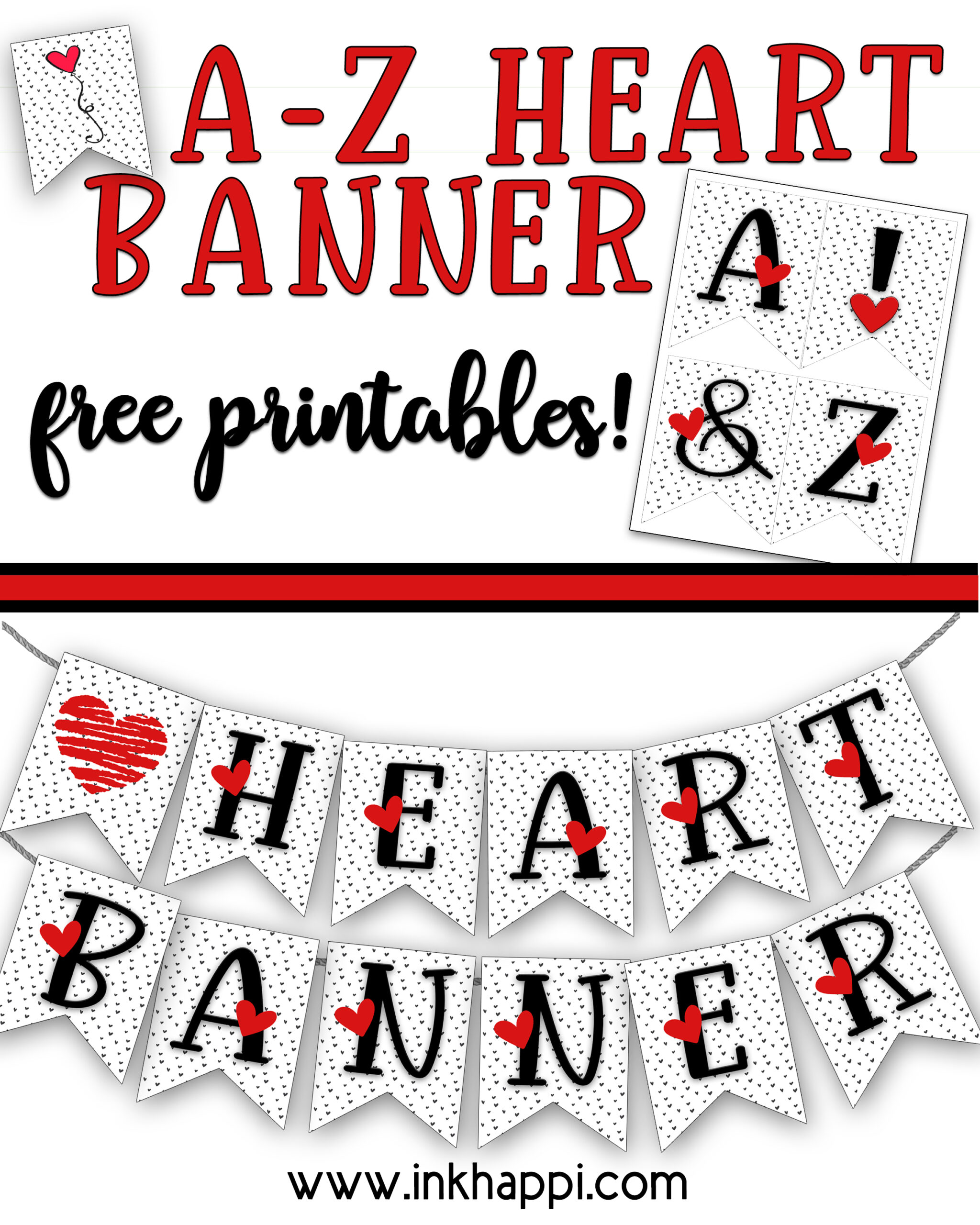 heart banner free printables to print and share the love inkhappi