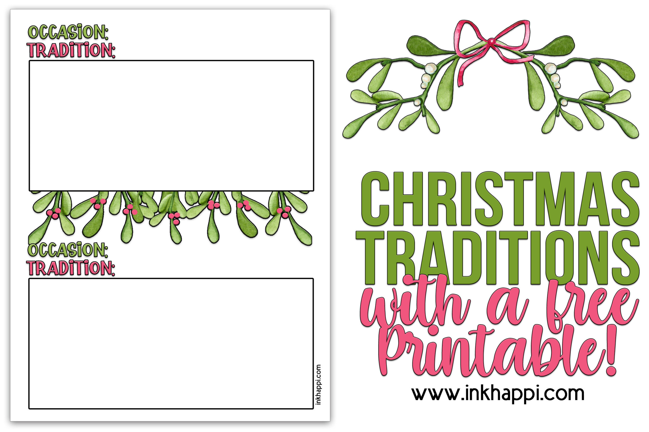 Plan and keep traditions alive with this t radition planner tracking page. #free printable #christmastraditions
