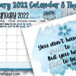 January 2022 Calendar and a New Year thought