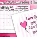 February 2022 Calendar and thought about loving your life
